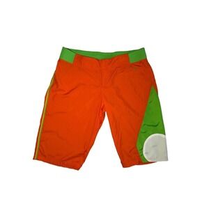 Nike Women Knee Shorts Size Medium Bright Orange Green